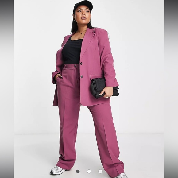 ASOS Jackets & Blazers - NWT ASOS CURVE Slim Boy Suit Blazer in Plum Size 24
